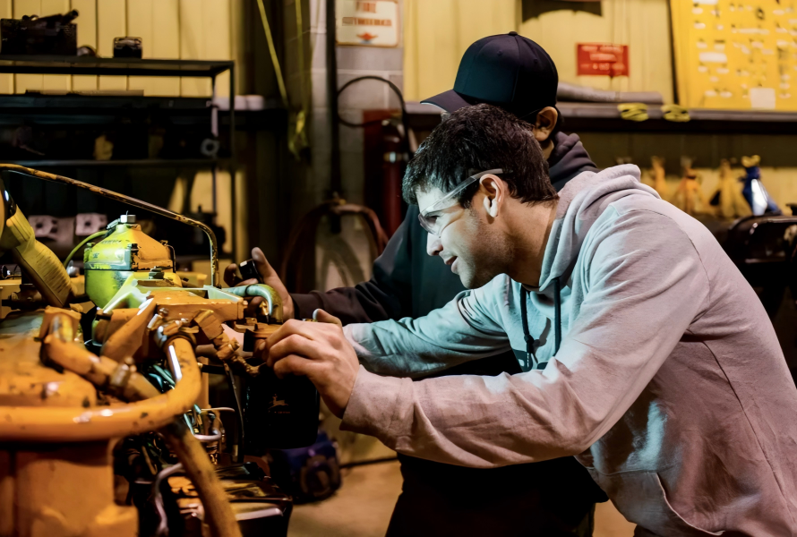 Inspect the bus engine.