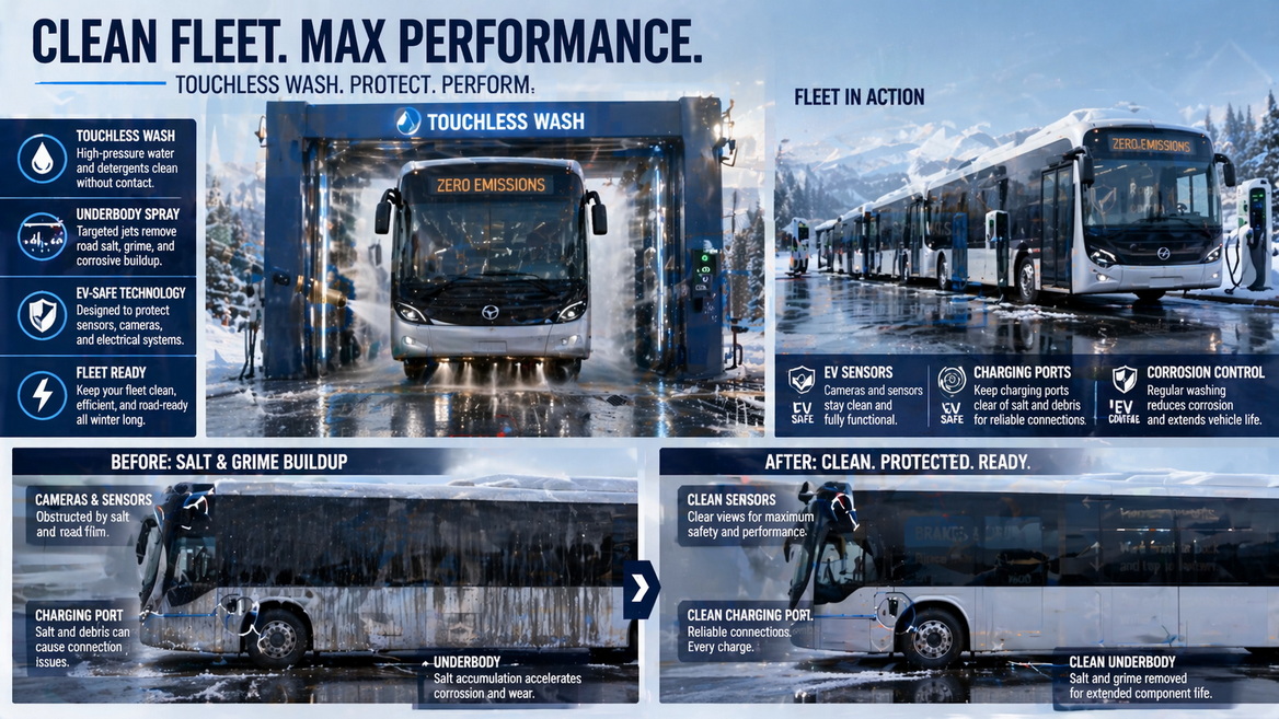Electric Bus Winter Wash
