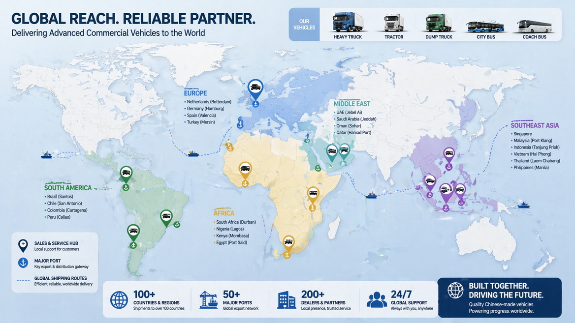 Global Export Map Of Heavy Truck Supplier