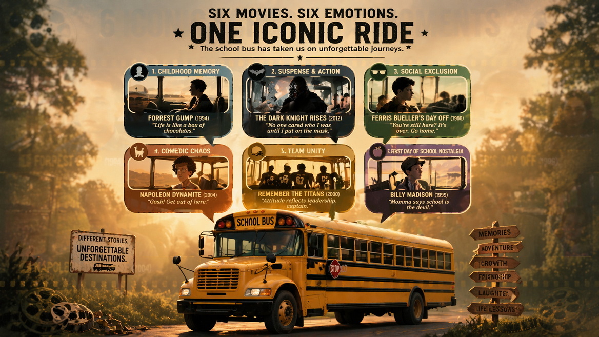 School Bus In Film Symbolism Illustration
