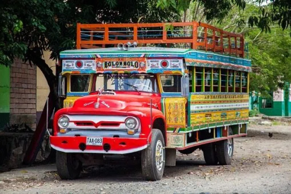 Colorful Traditional Rural Bus From Colombia Stock Photo - Download Image Now - Colombia, Bus, Adulation - iStock