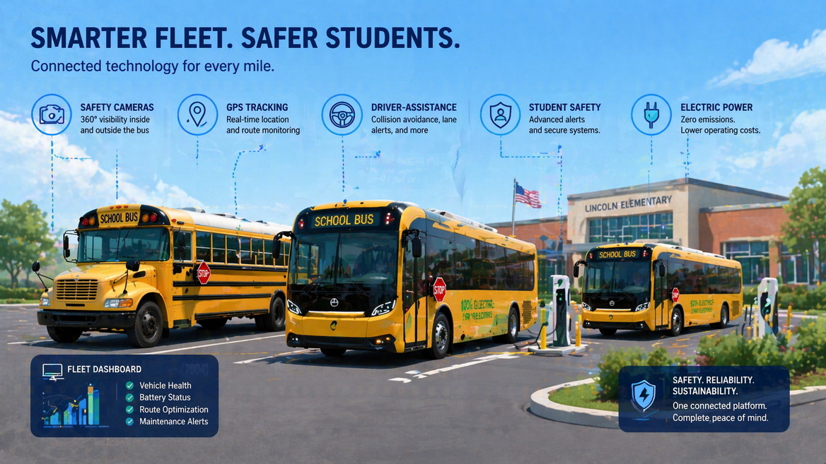 Modern School Bus Fleet Safety And Technology