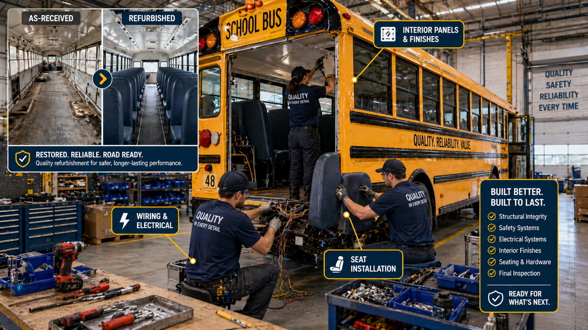 Bus Refurbishment Workshop In Action