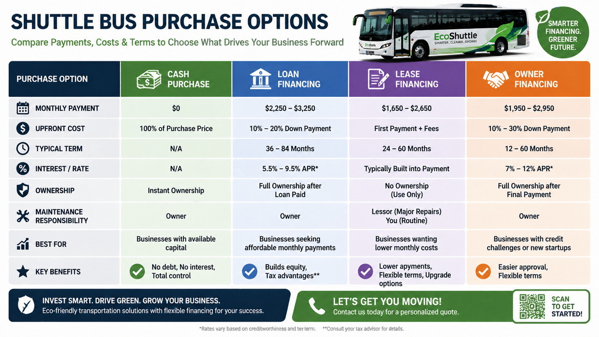 Shuttle Bus Financing Comparison Chart