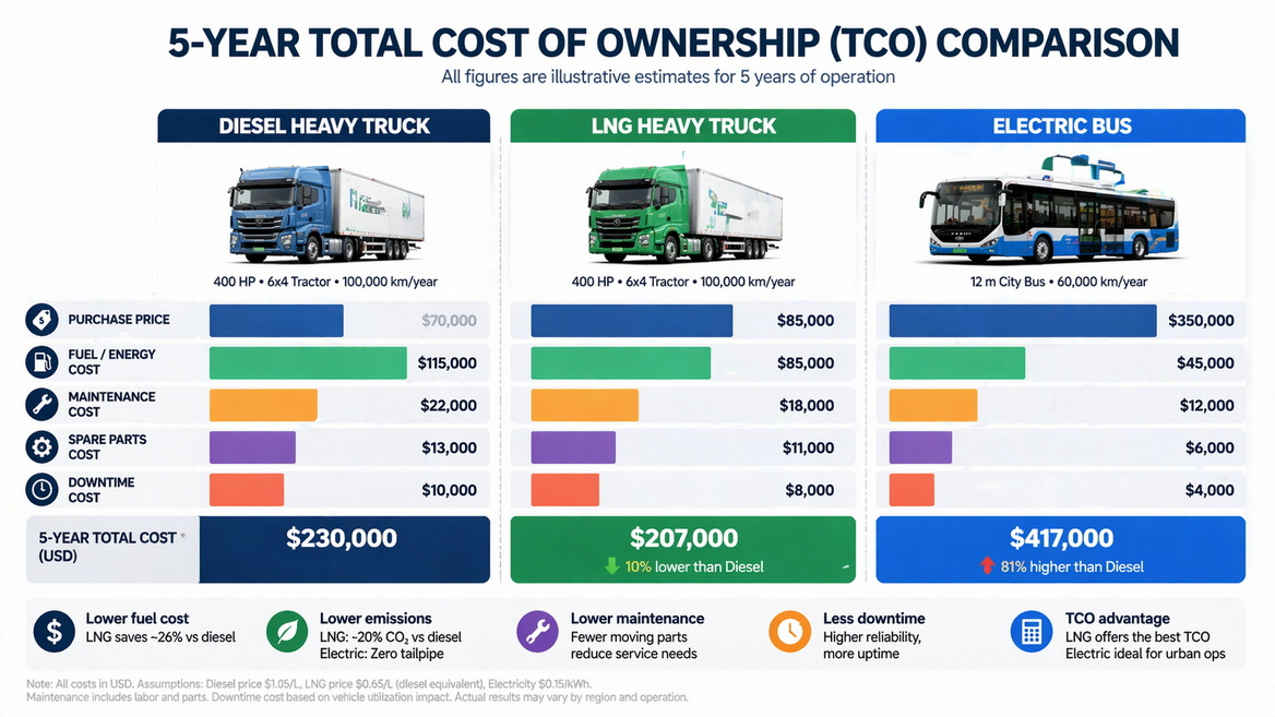 Total Cost Of Ownership Bus Truck Infographic